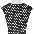 Grace Karin Stock Sans manches en V-Neck Polka Dots Pattern Coton Retro Vintage Party Dress CL007600-6